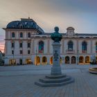 Sigmaringen Marstallgebäude morgens nach Neuanlage des Platzes