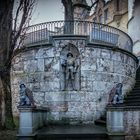 Sigmaringen Schloss Treppe von Kriegern bewacht