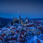 Sigmaringen Schloss Vollmond Schnee blau