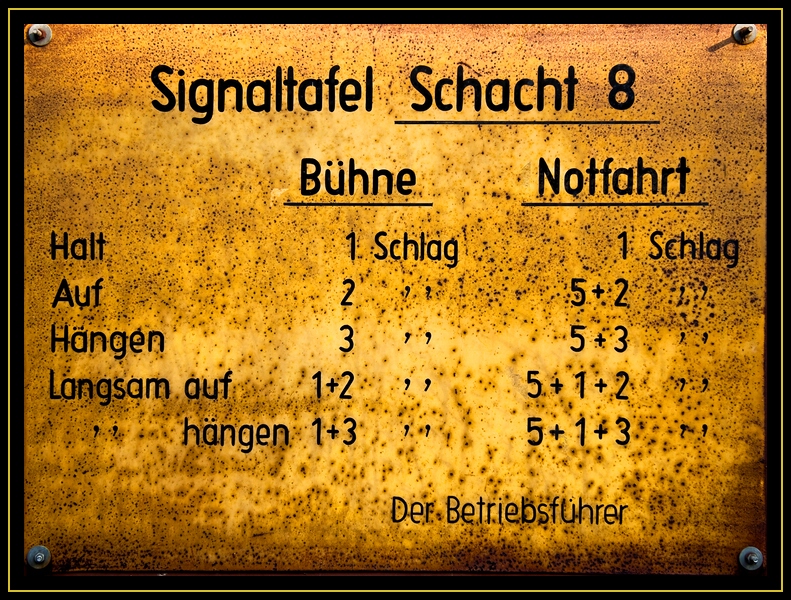 Signaltafel Schacht 8