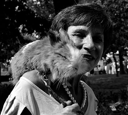 signora con coniglio