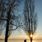 Silhouette al tramonto al Lago Trasimeno