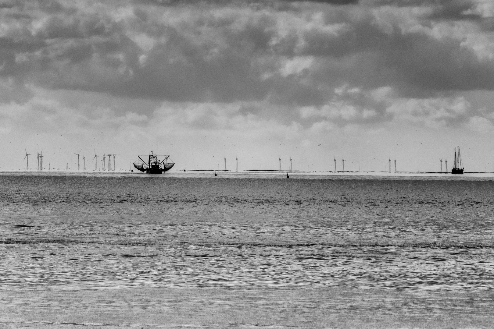 Silhouette auf hoher See 