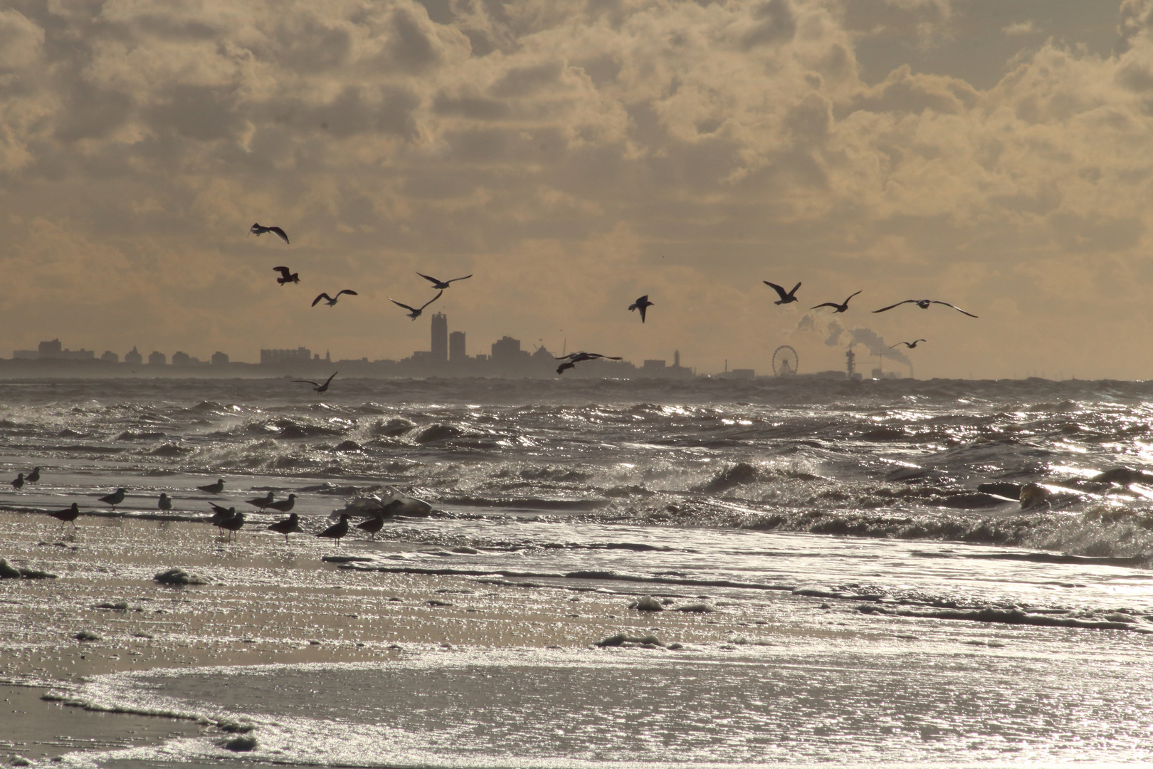 Silhouette Den Haag/ Scheveningen aus 15 km Entfernung