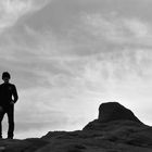 Silhouette di Marco nel deserto