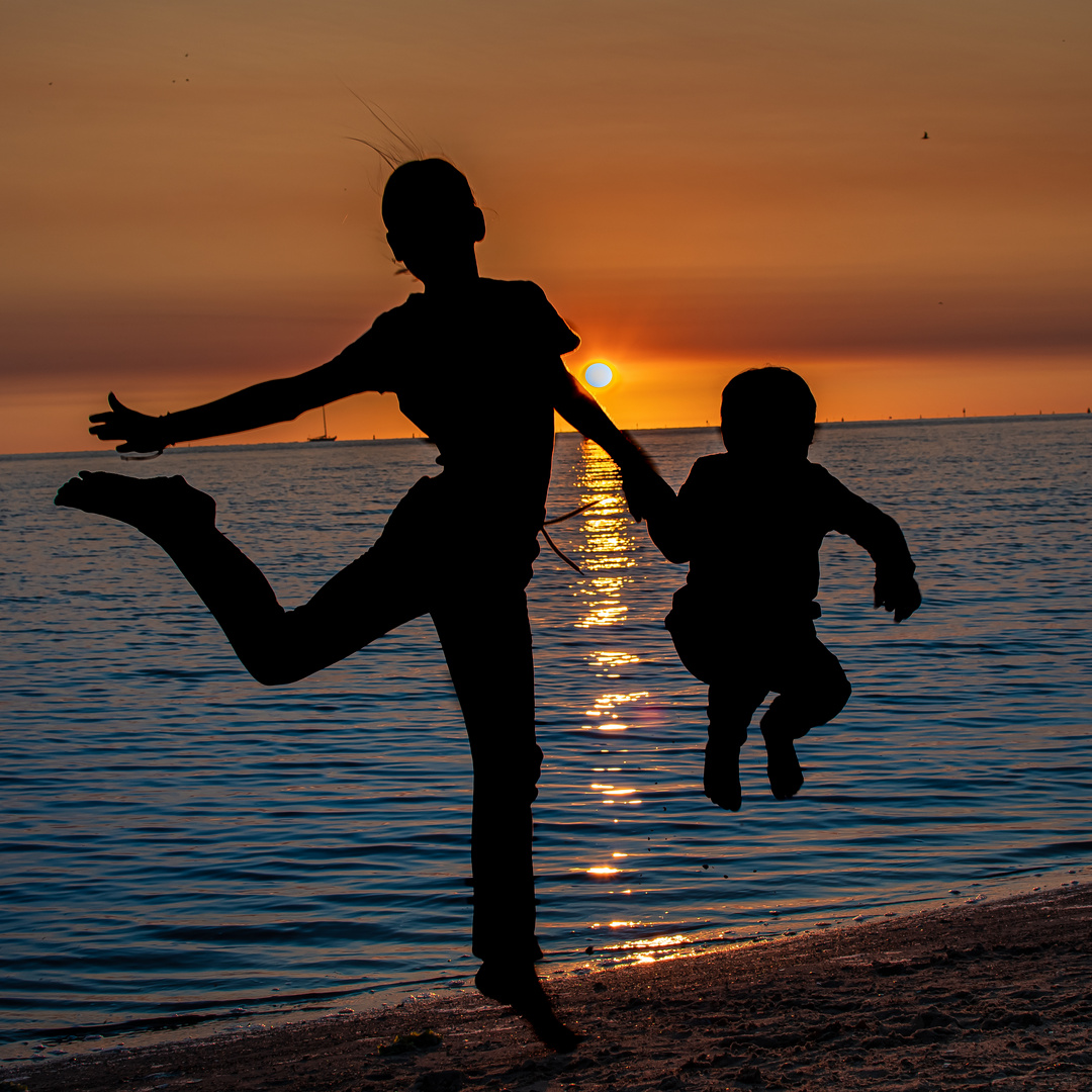 Silhouette im Sonnenuntergang