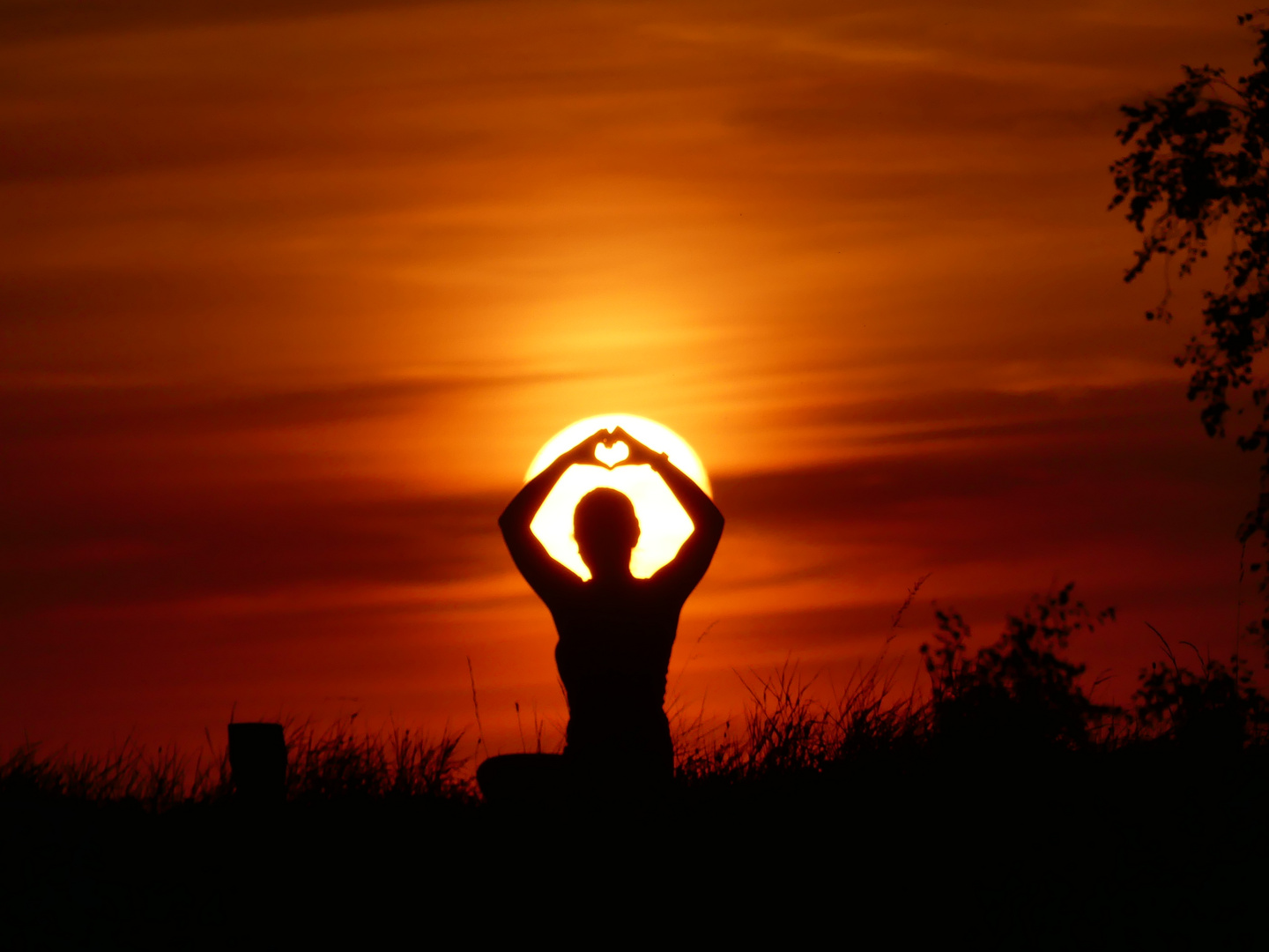 Silhouette im Sonnenuntergang