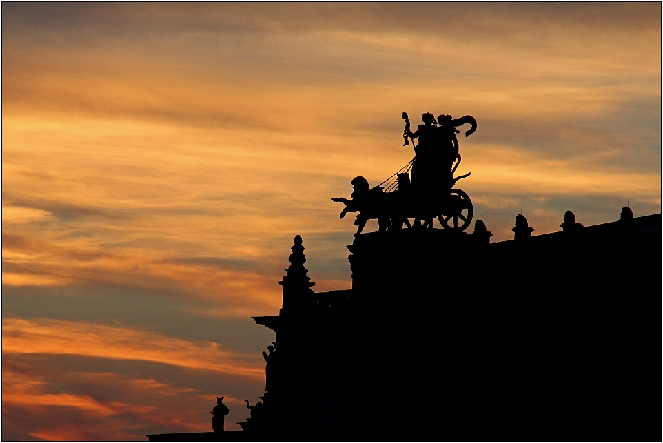 Silhouette in der Abenddämmerungen