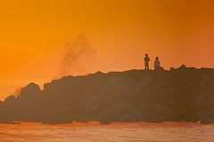 silhouette in orange