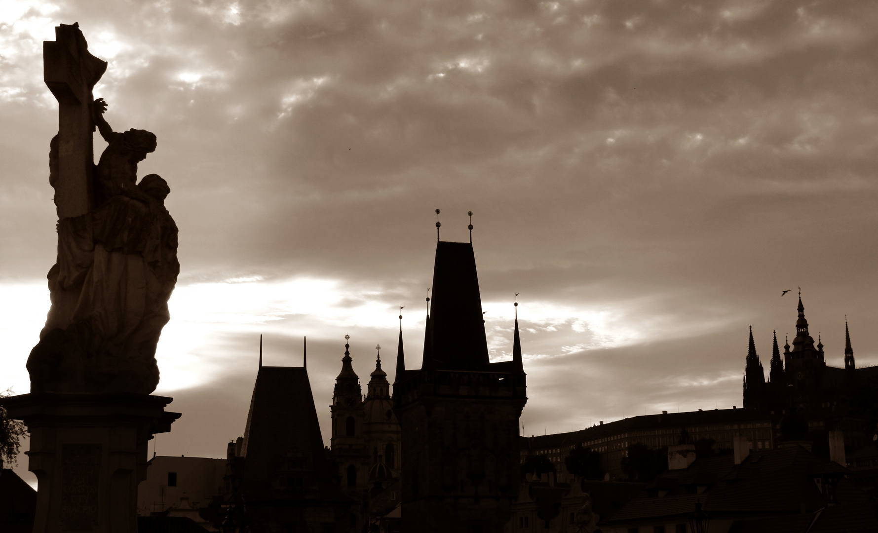 Silhouette Prag - Dämmerung