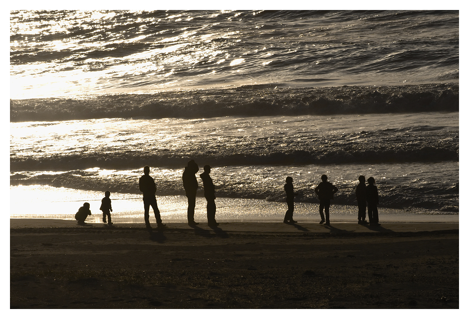 Silhouetten am Strand