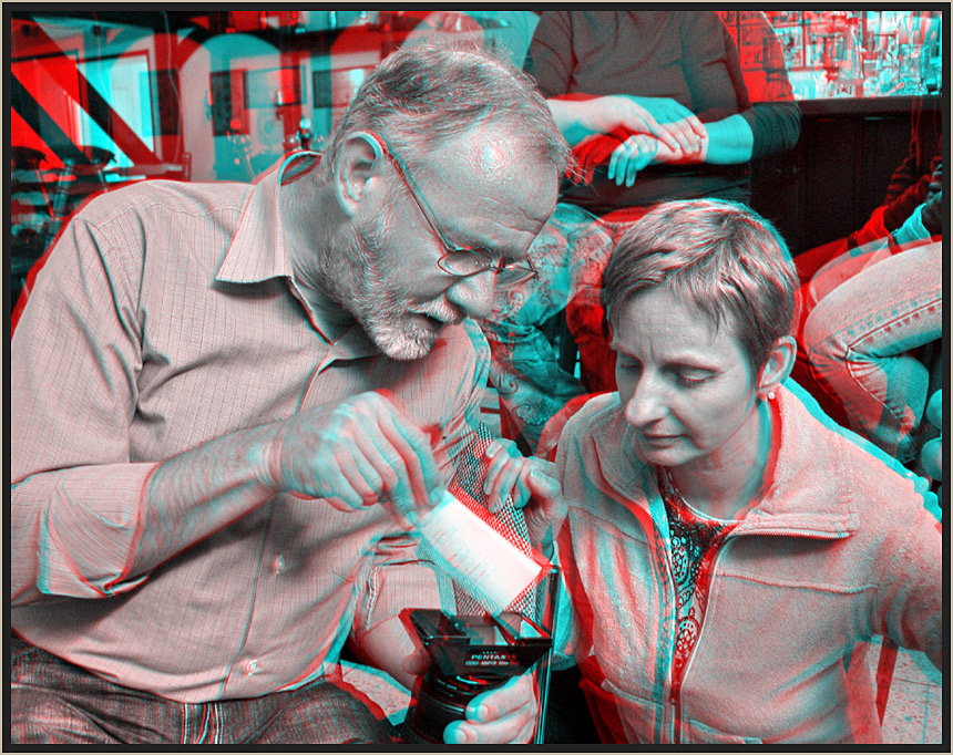 Silke und Kurt [3D Anaglyphe] monochrom