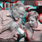 Silke und Kurt [3D Anaglyphe] monochrom