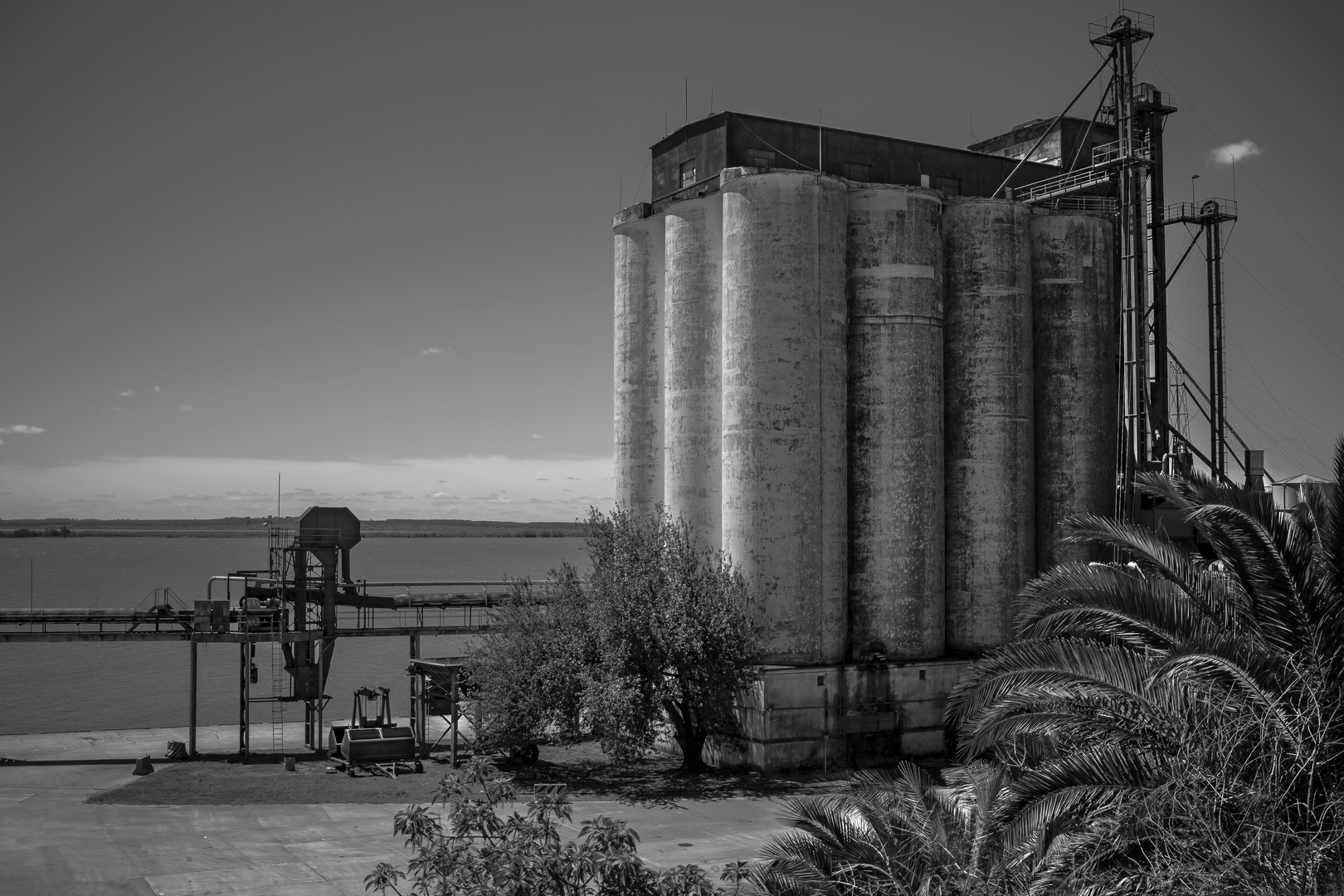 Silos en la costa uruguaya