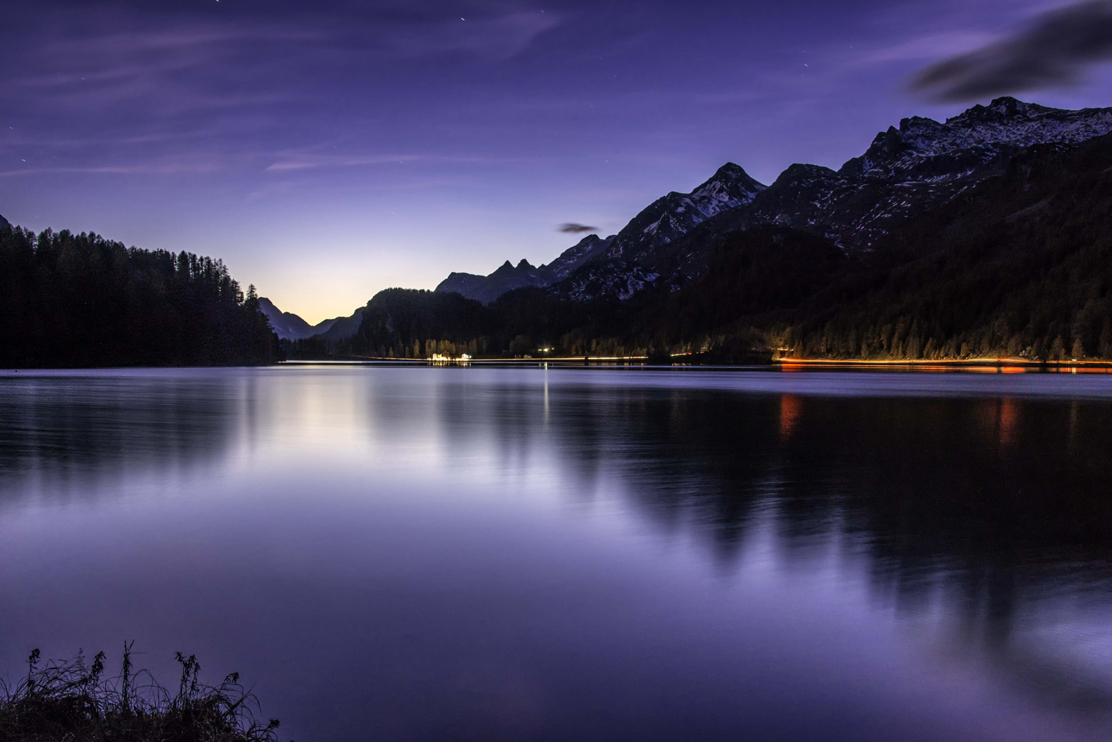 Silser See bei Nacht