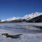 Silser See im Januar bei Maloja