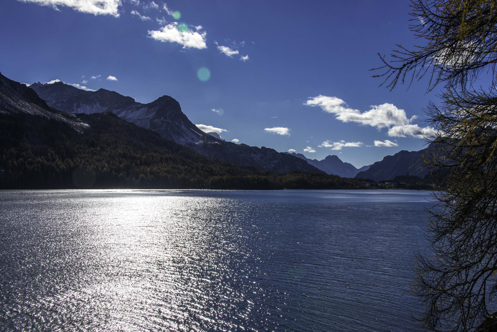 Silser See mit Blick auf Maloja