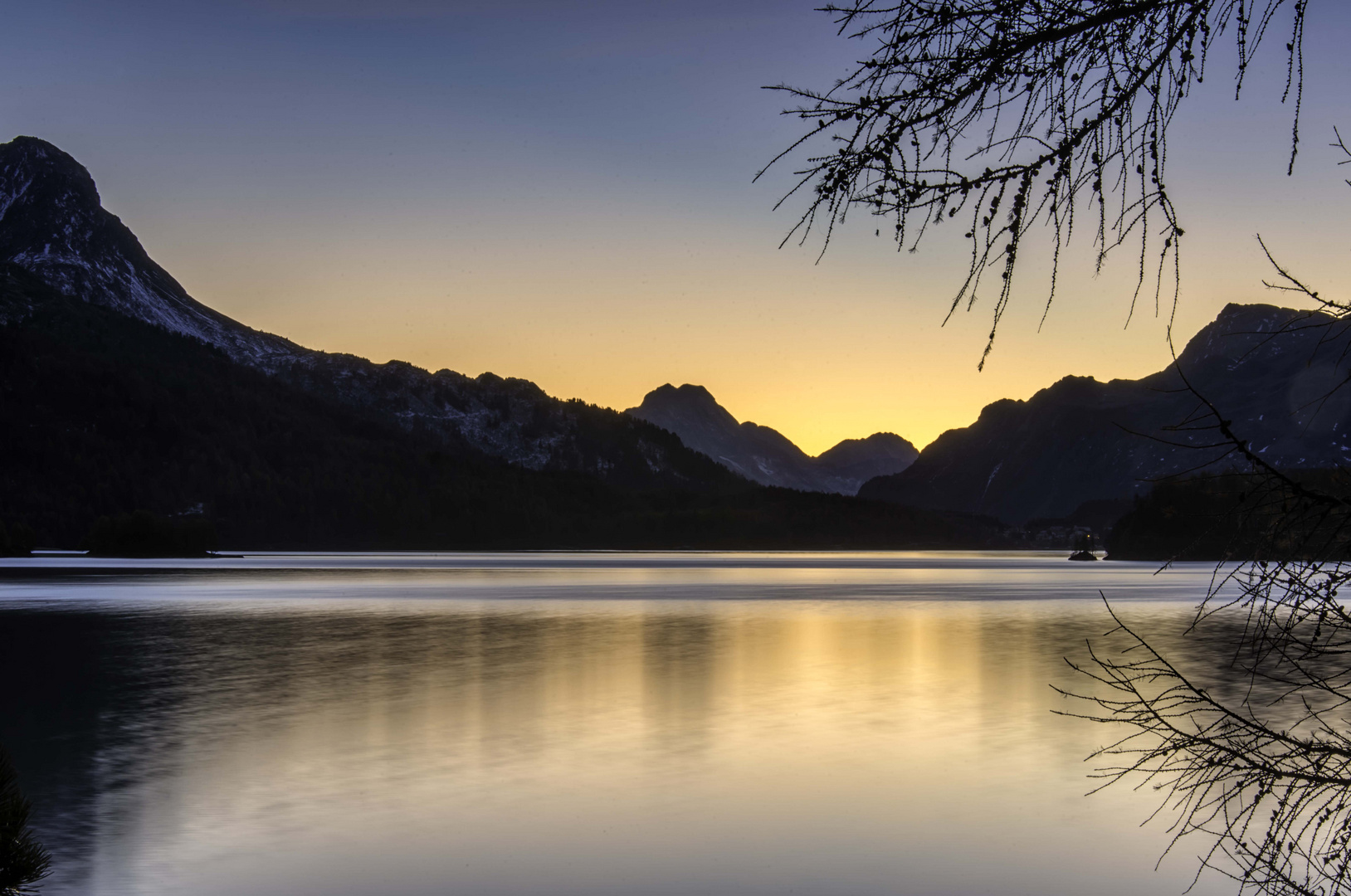 Silser See nach Sonnenuntergang
