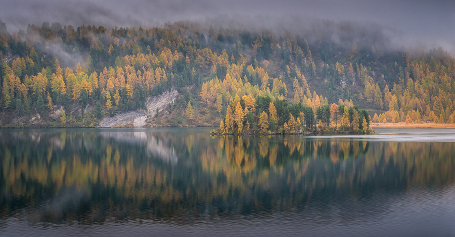 Silsersee im Morgennebel