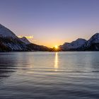 Silsersee mit Sonnenuntergang