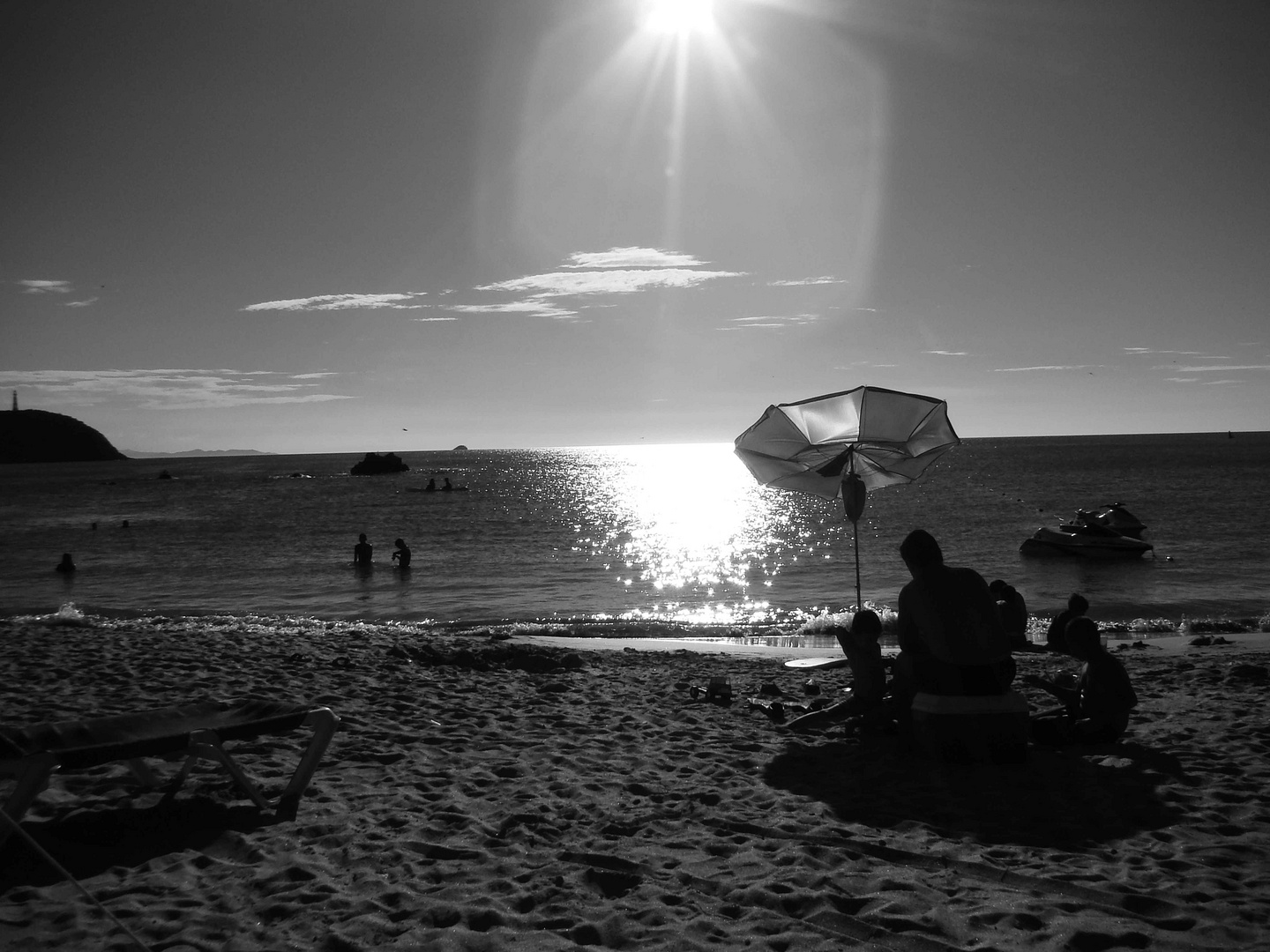 Siluetas en la playa