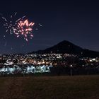 Silvester 2013 in Eningen mit Achlam im Hintergrund