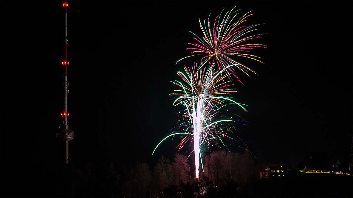 Silvester 2013: Uetliberg aufgenommen von Islisberg