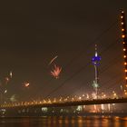 Silvester an der Rheinkniebrücke, Düsseldorf