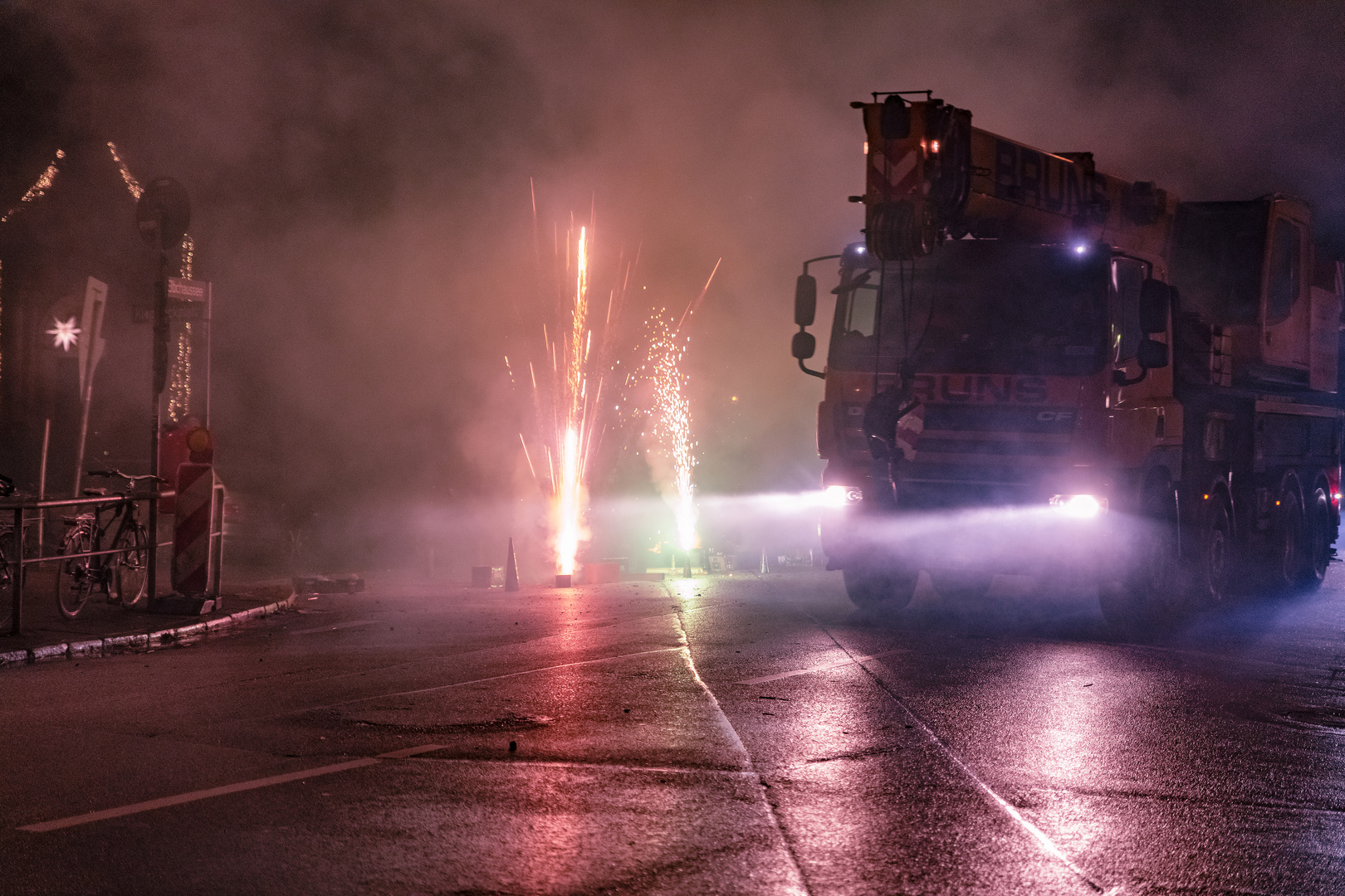 Silvester auf der Elbchaussee in Hamburg