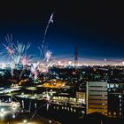 Silvester Feuerwerk über Hamburg