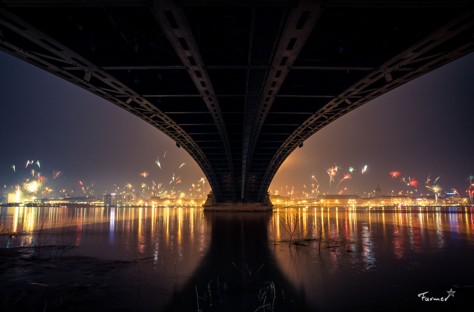 Silvester unter der Rheinbrücke