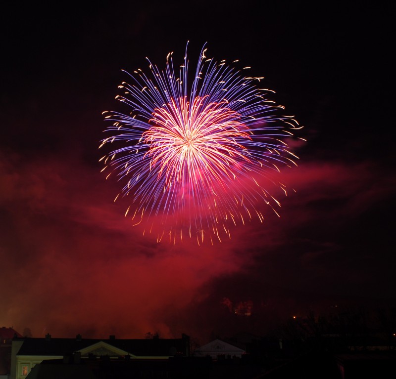 Silvesterfeuerwerk in Baden bei Wien