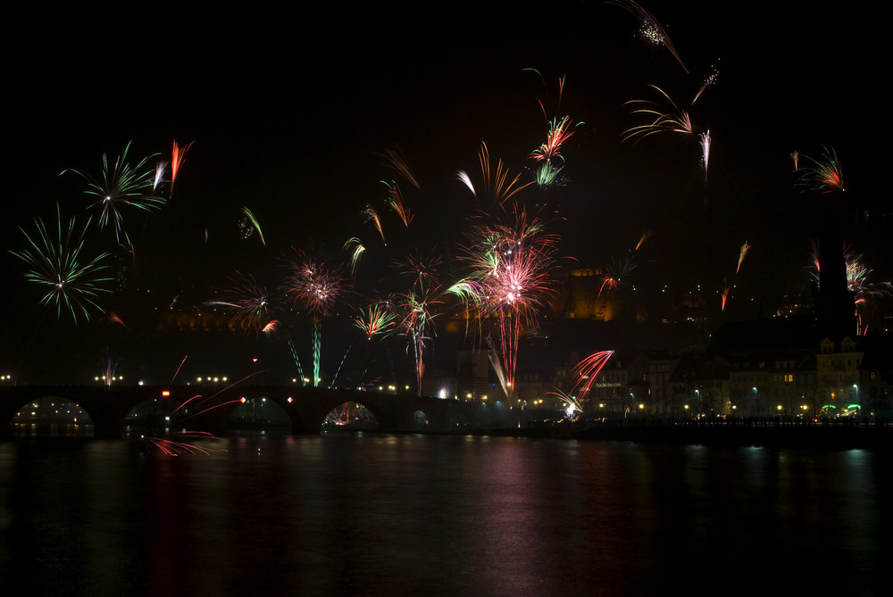 Silvesterfeuerwerk in Heidelberg Foto &amp; Bild | kunstfotografie &amp; kultur