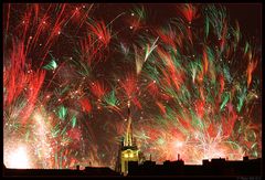 Silvesterfeuerwerk über Aachen