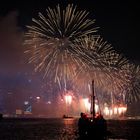 Silvesterfeuerwerk über Hongkong