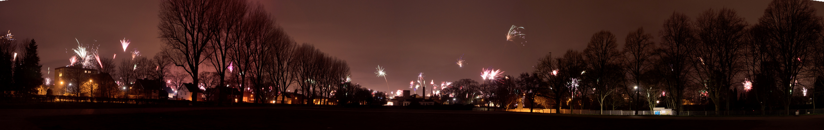 Silvesternacht 2013 über Eschweiler / Panorama