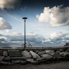 simada colors sea beach clouds bycicle mare sky photos