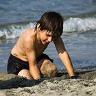 Simon am Strand von Ischia