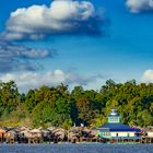 Simple fisherman's houses on the Berau riverbank