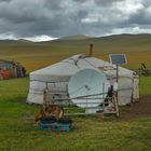 Simple ger in the middle of the steppe