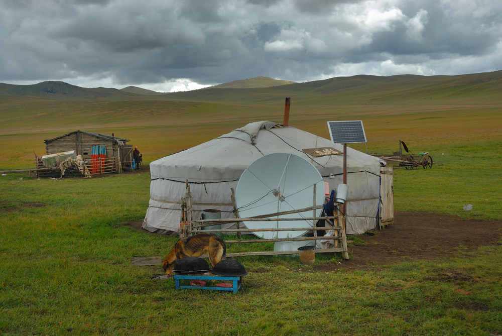 Simple ger in the middle of the steppe