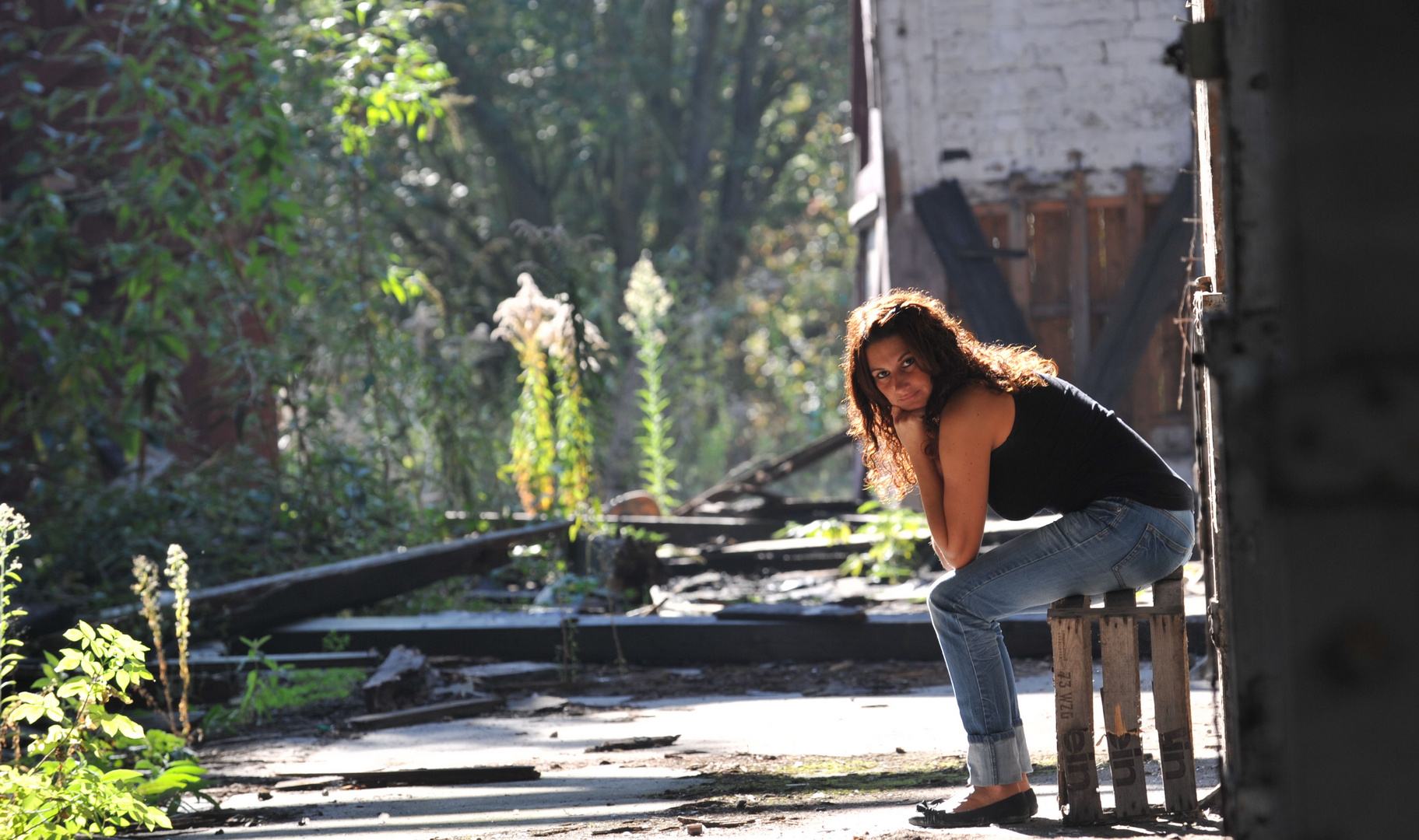 Sina in der Ruine AW in Schwetzingen