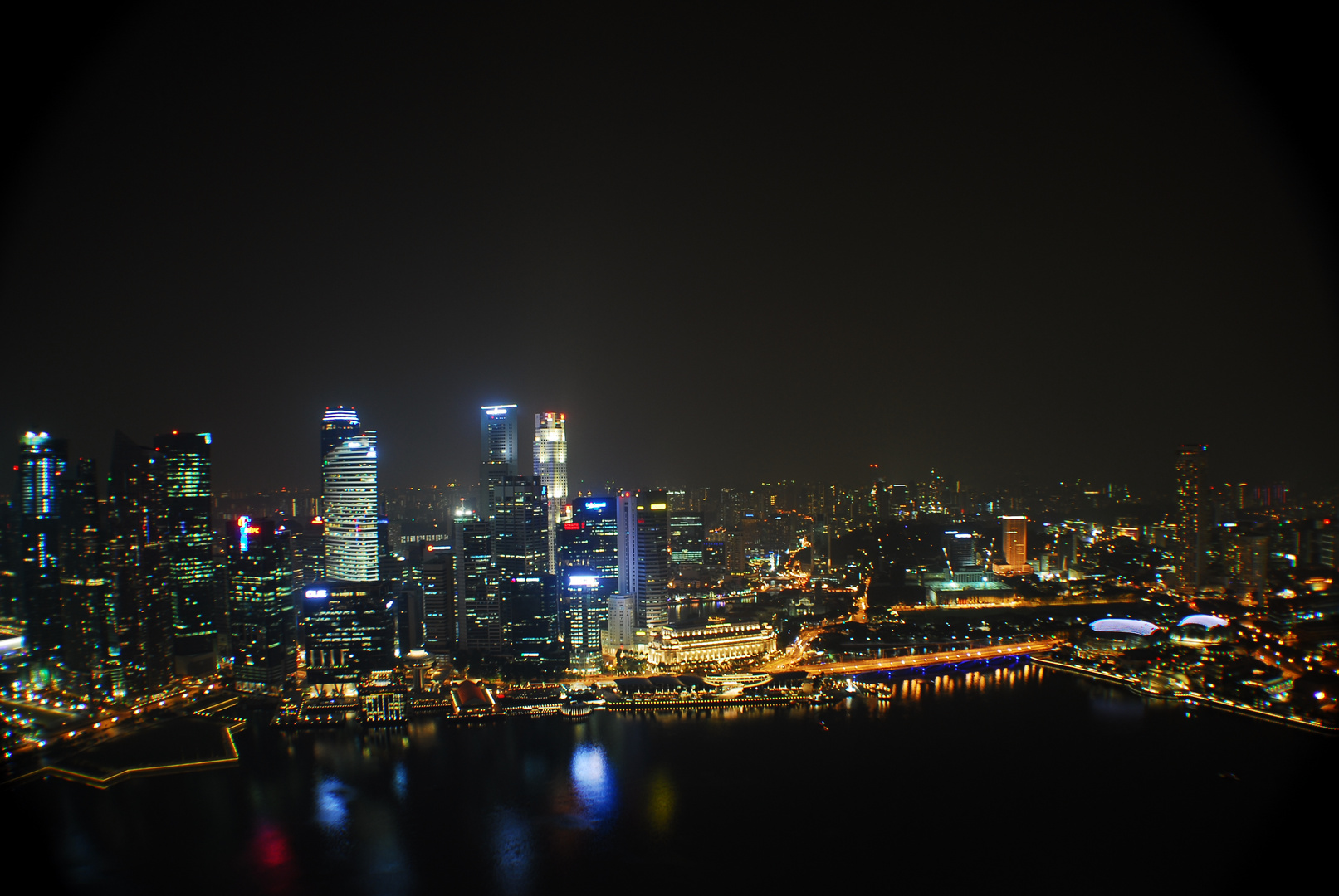 Singapore at night from Marina Bay Sands Hotel