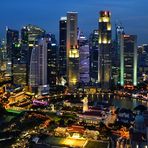 Singapore: Blick aus dem Stamford Hotelzimmer 58. Etage