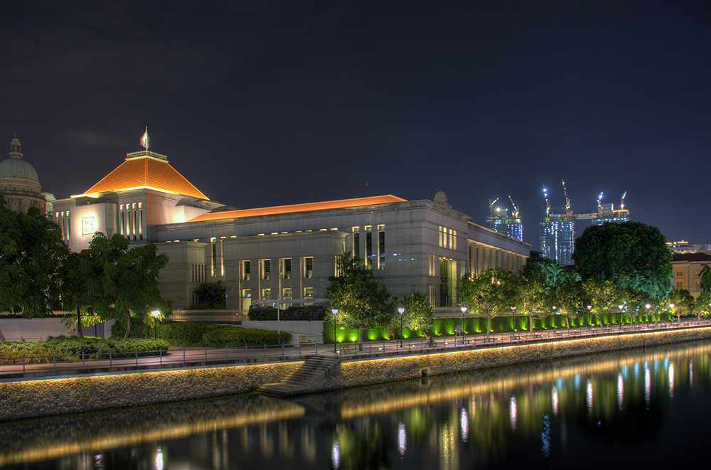 Singapore Boat Quay by night