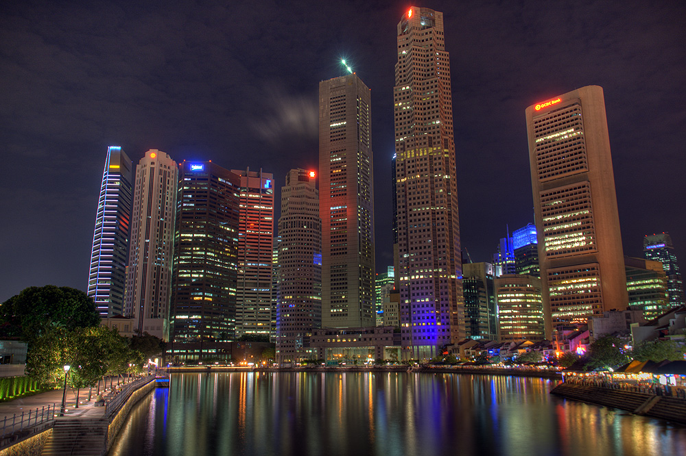 Singapore Skyline by Night