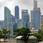 Singapore skyline view out the citybus