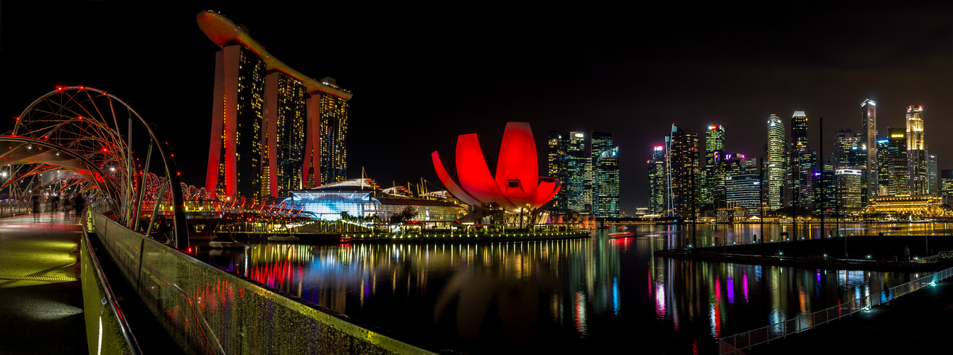 Singapur Bay und Helix bridge