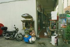 Singapur - Hausaltar, Motorrad, Katze