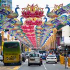 Singapur: Little India, festlich geschmückte Strasse zum Diwalifest